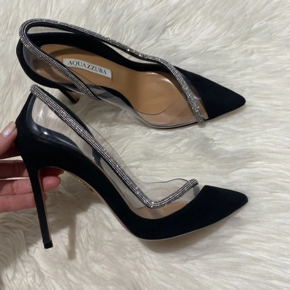 Aquazzura Tres Mondaine 105 suede pumps size 38EU‎